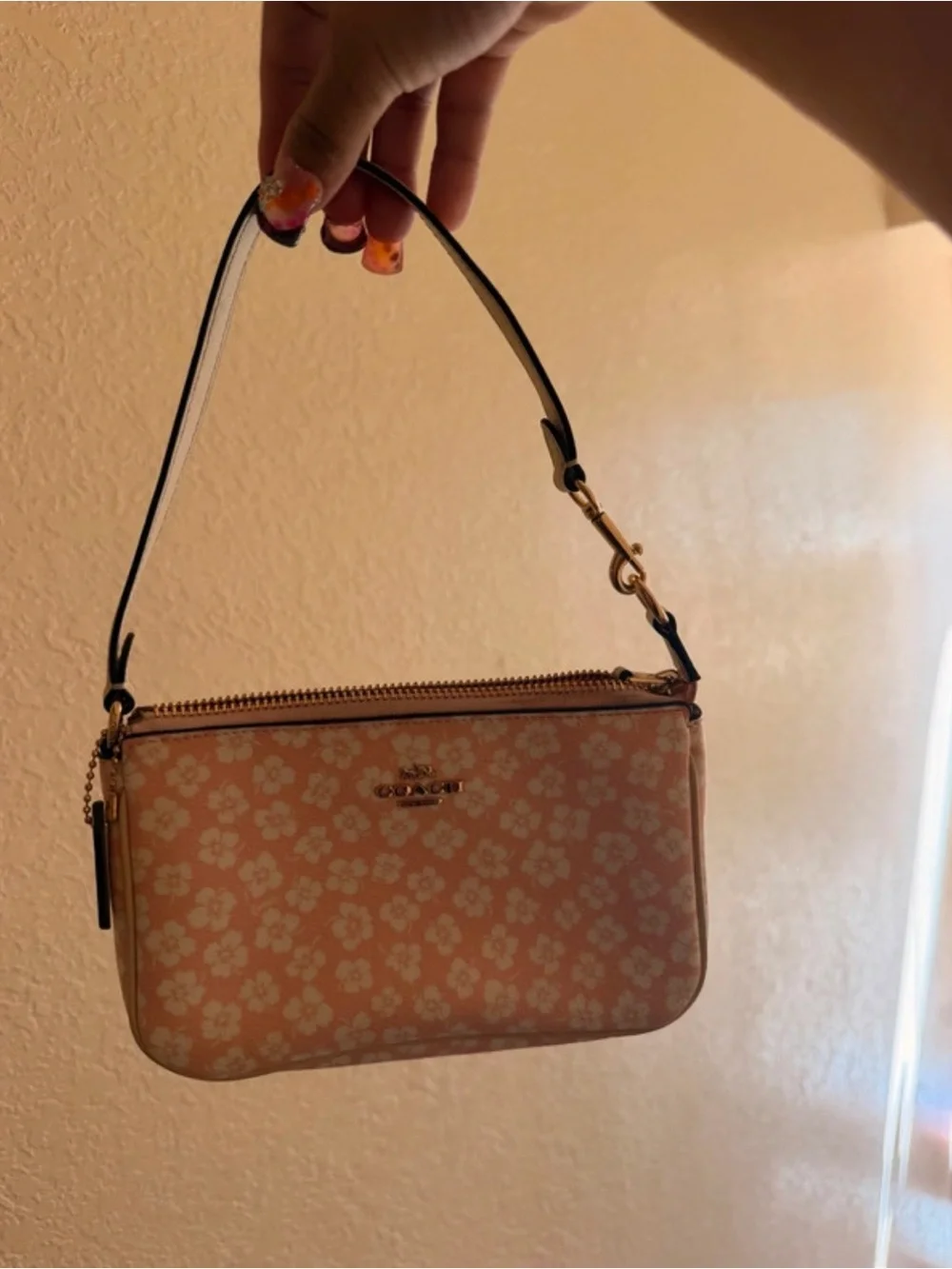 Coach Pink Floral nolita 19 purse
